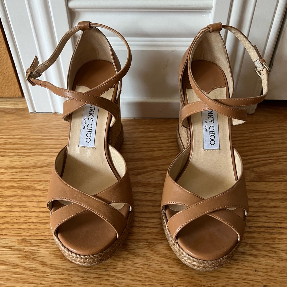 Jimmy Choo Tan Wedges - Picture 4 of 9